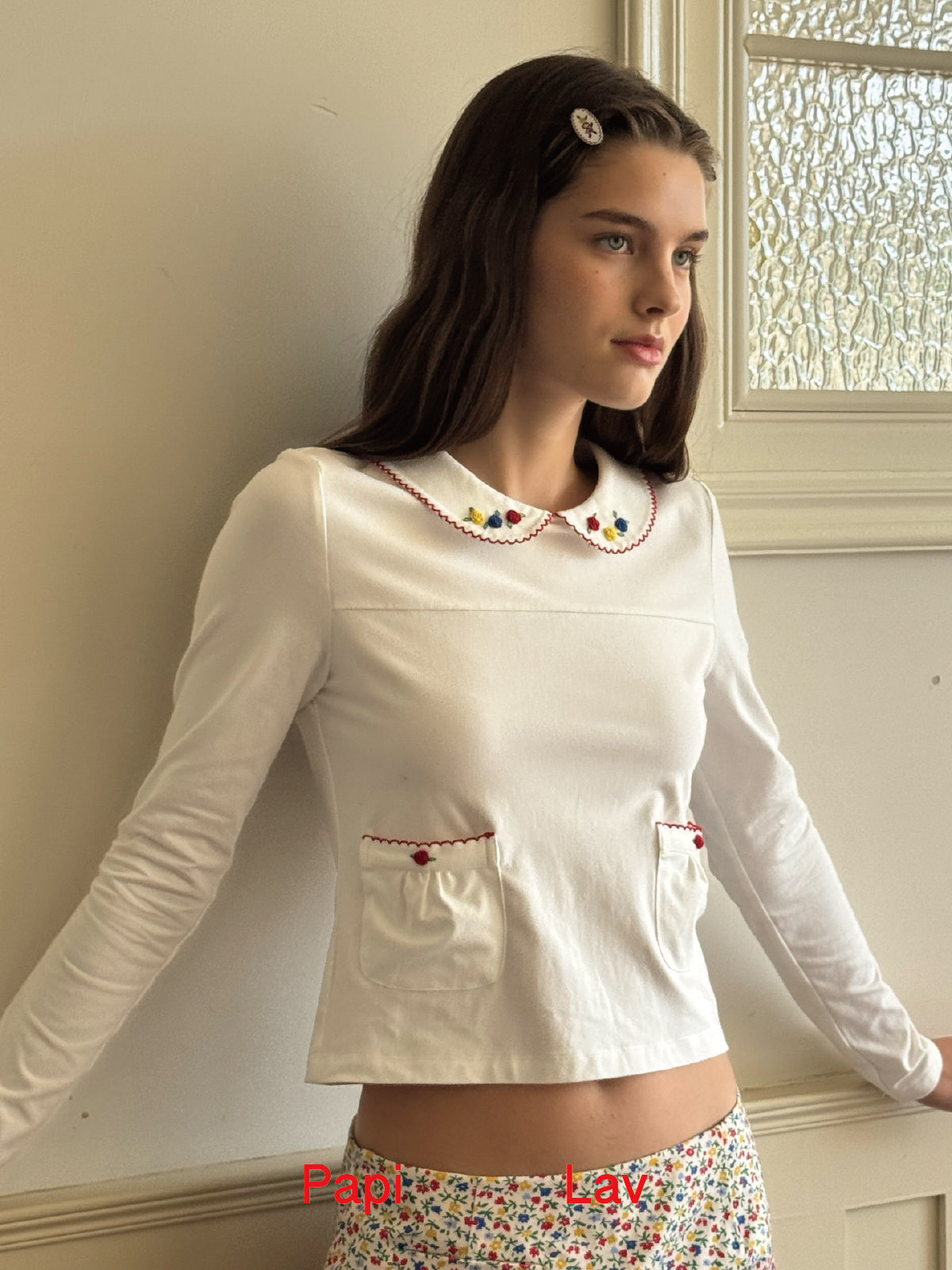 WHITE ANTIQUE JERSEY TOP
