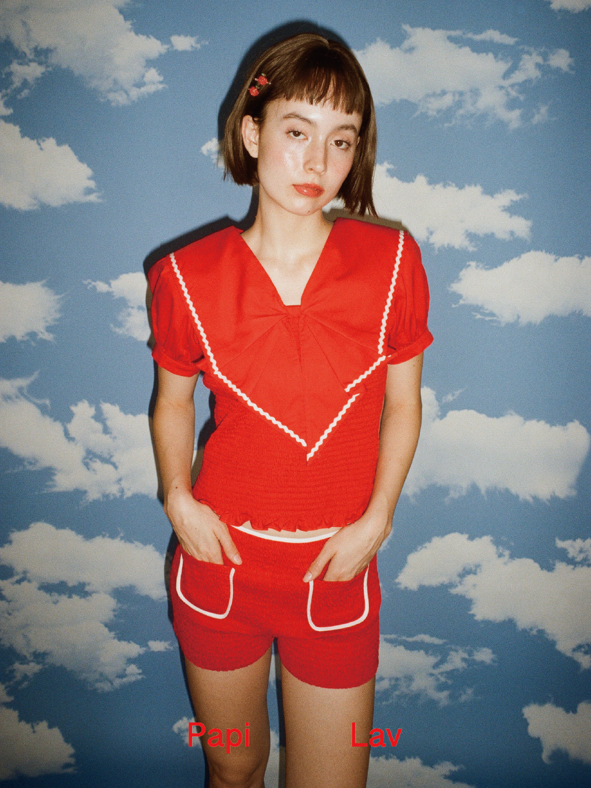 RED GRIGGLE SMOCK SHORT