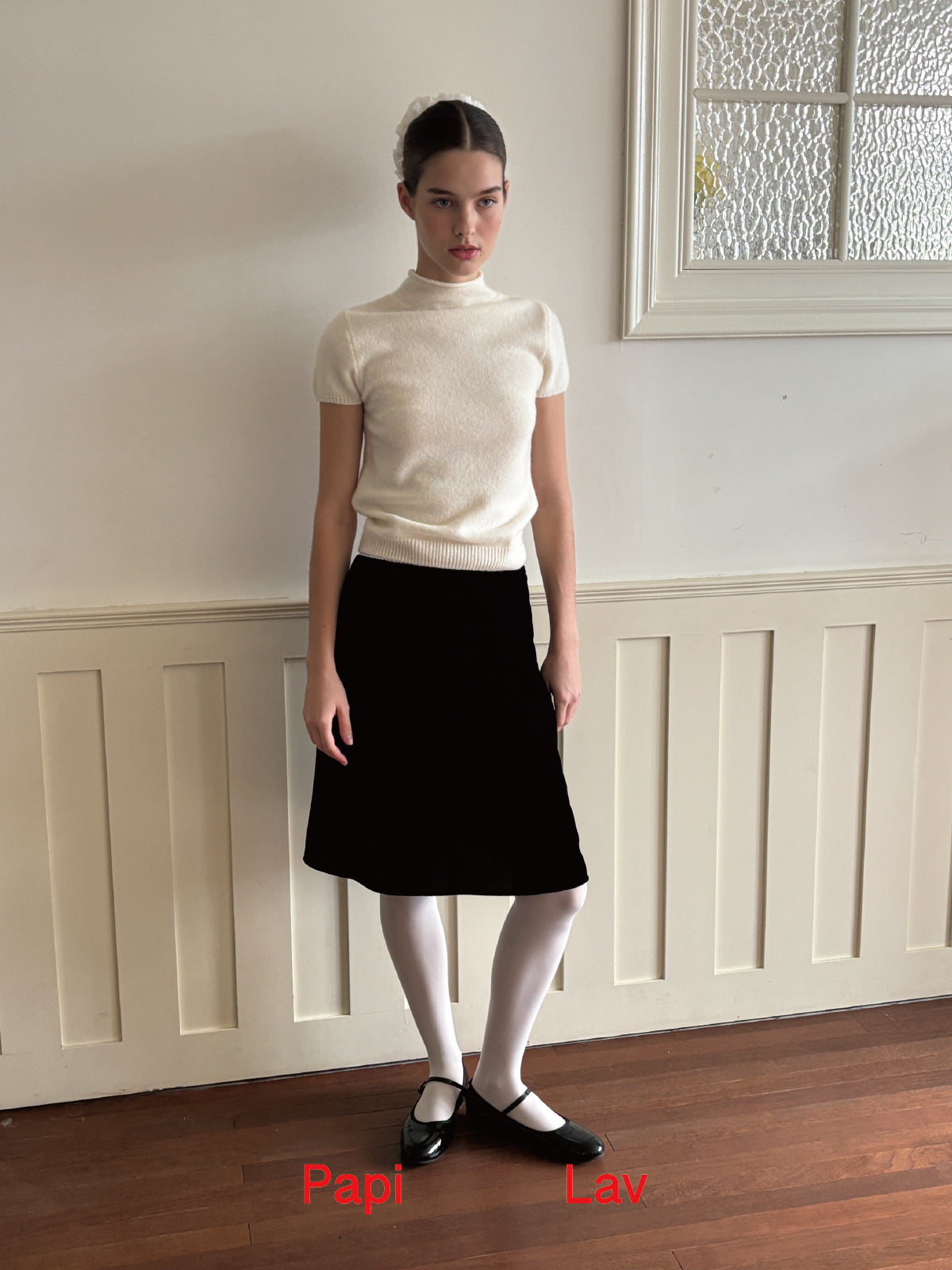 BLACK PHOEBE VELVET SKIRT