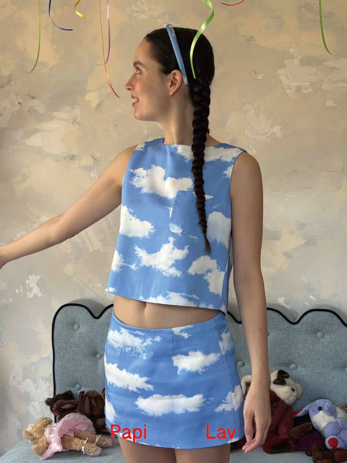 SKY PRINT CHILDISH VEST