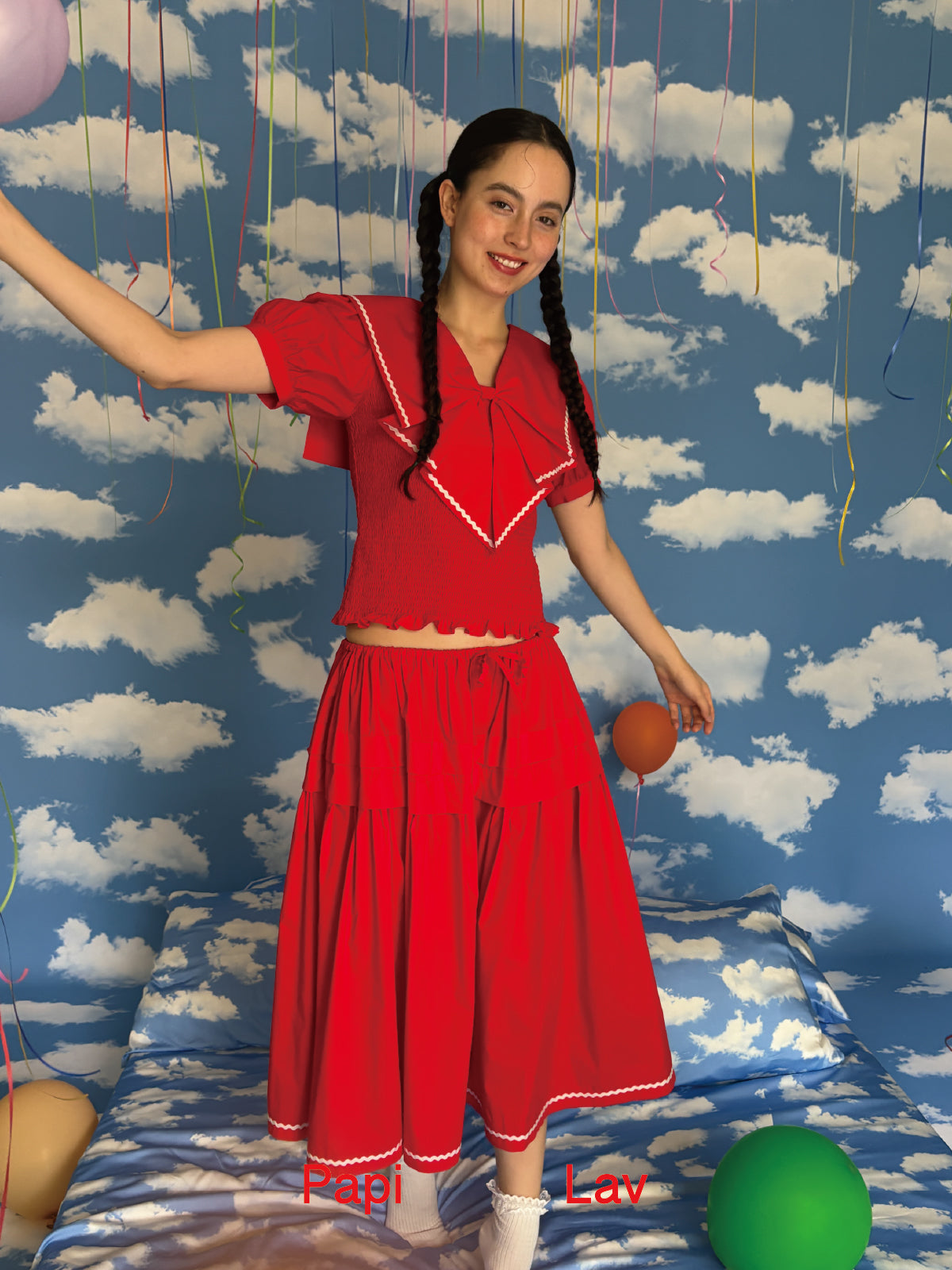 RED ELLIE SKIRT