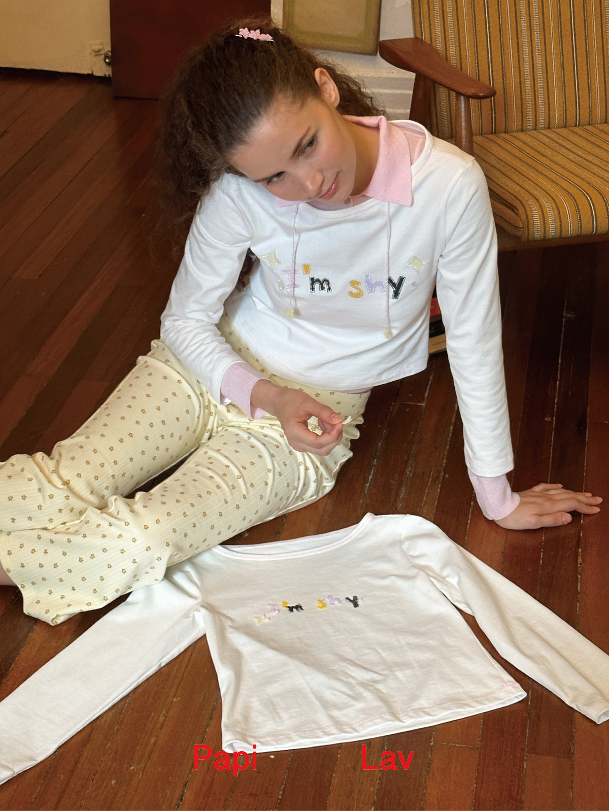 I'M SHY PATCHWORK LONGSLEEVE T-SHIRT