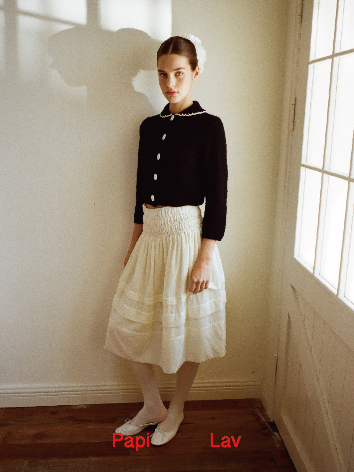 IVORY EMMA MIDI SKIRT
