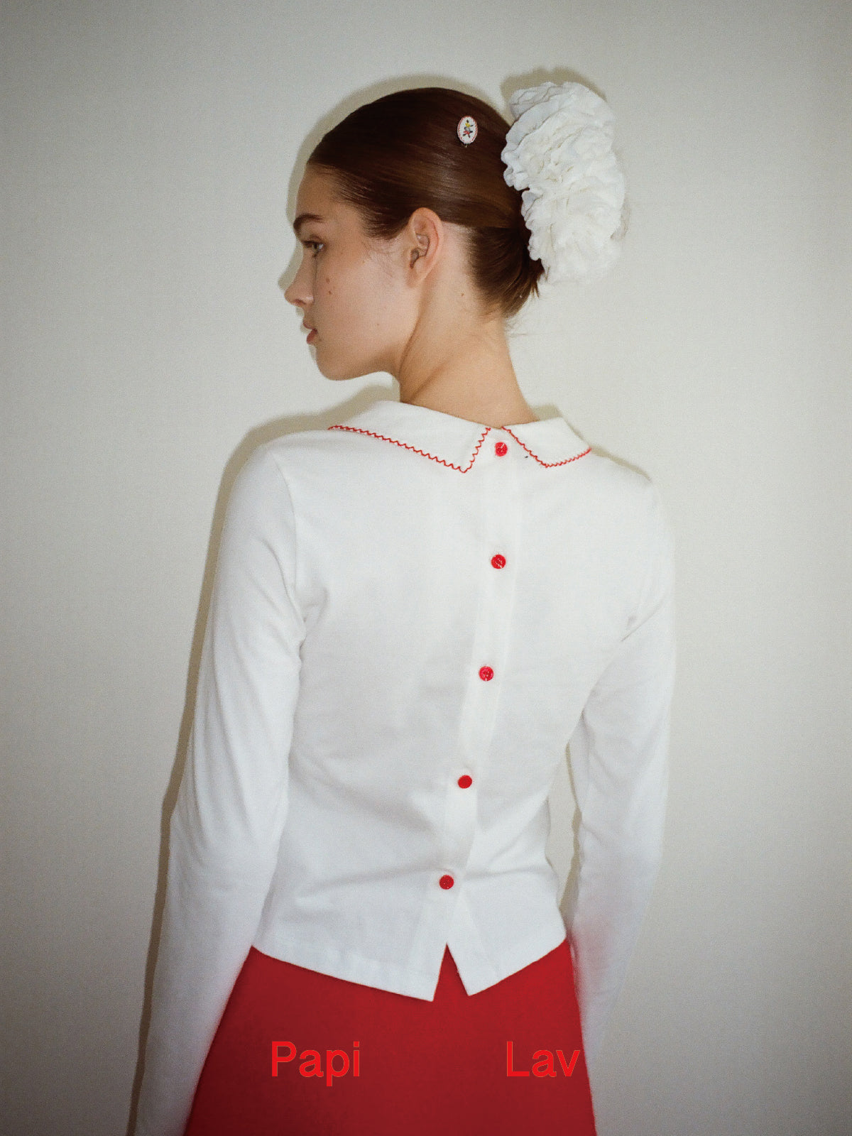 WHITE ANTIQUE JERSEY TOP
