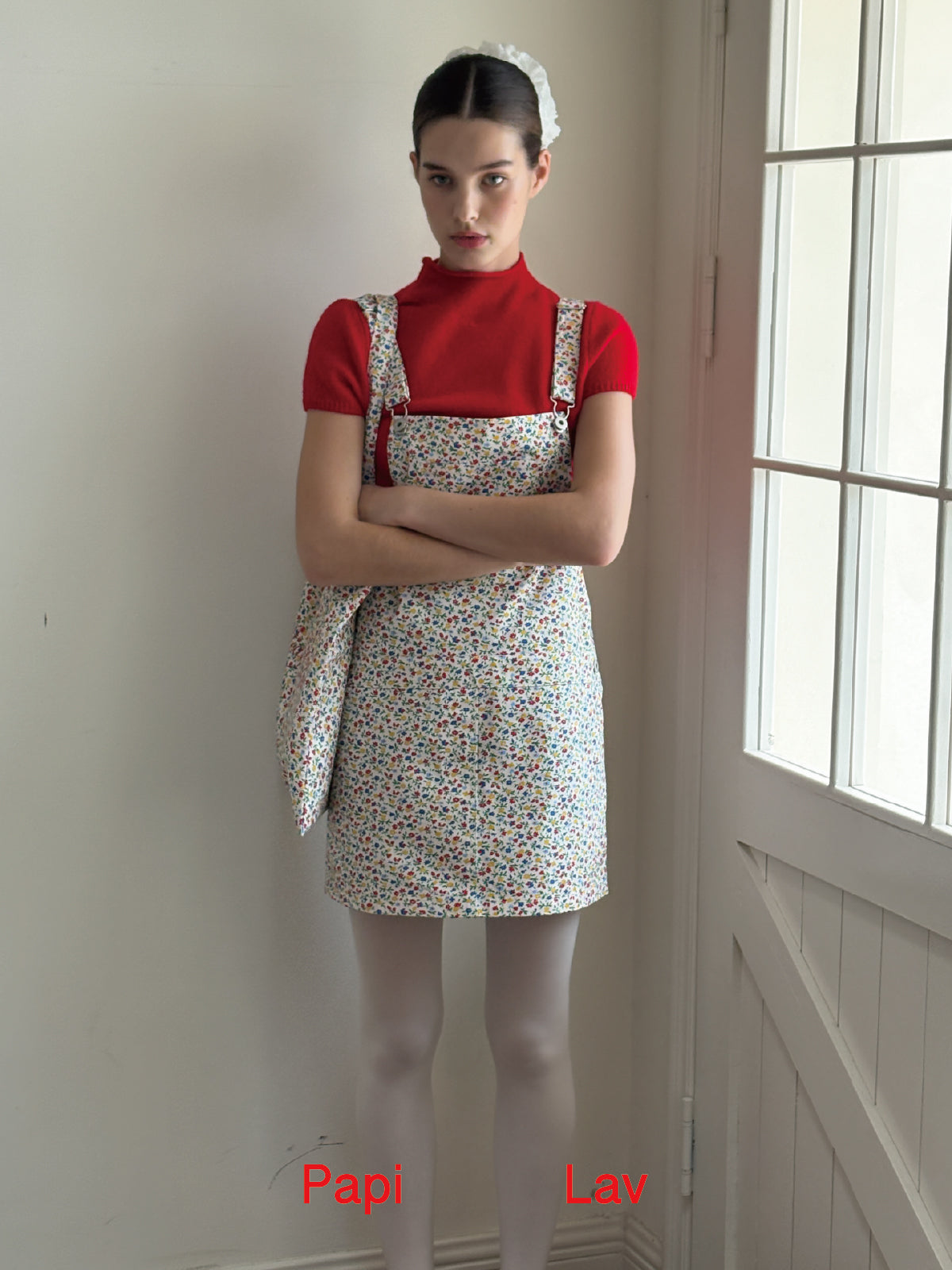 FLORAL PRINT ZONE-OUT DUNGAREE DRESS