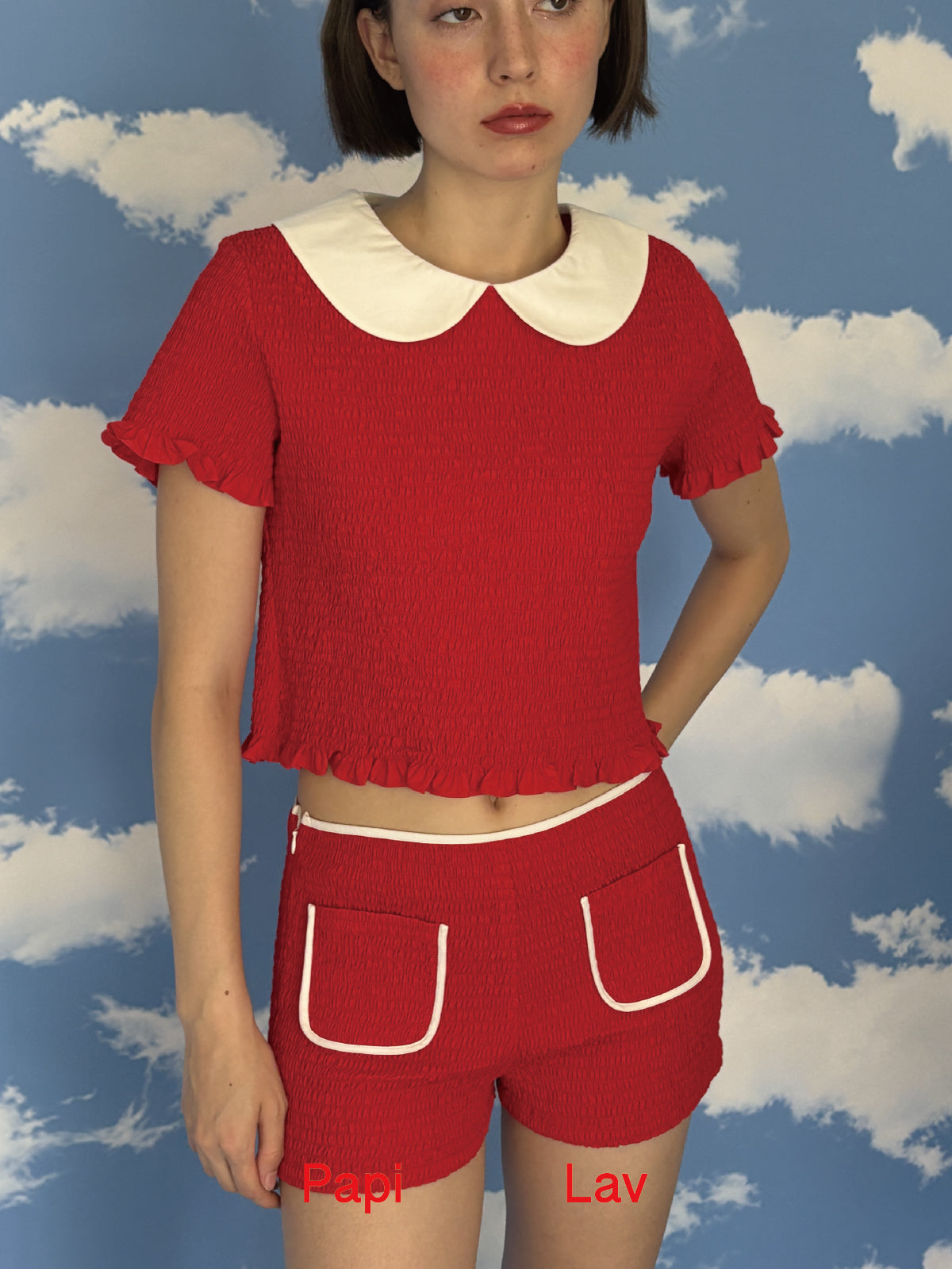 RED GRIGGLE SMOCK SHORT