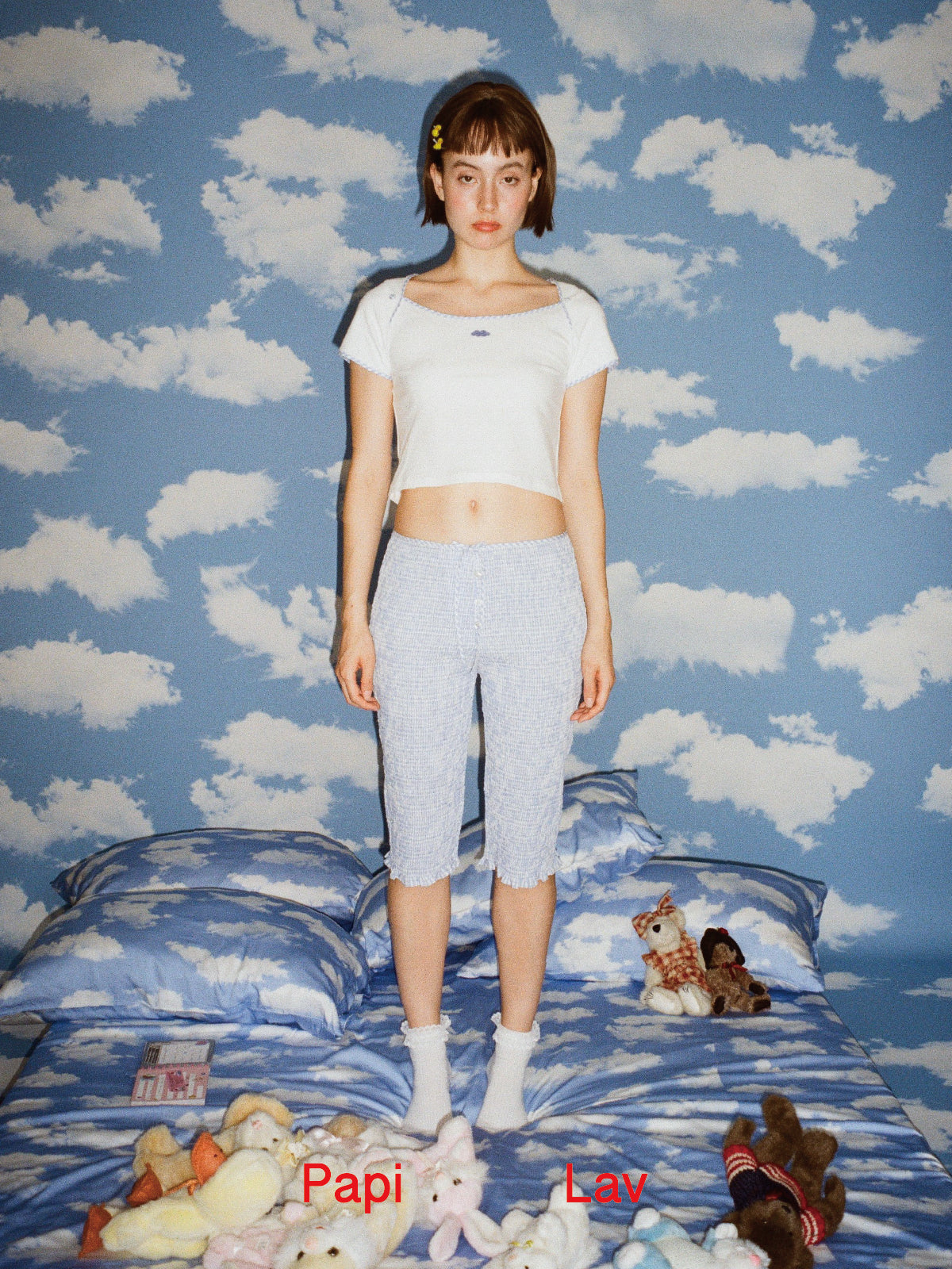 BLUE GINGHAM LOLLIPOP SMOCK CAPRI