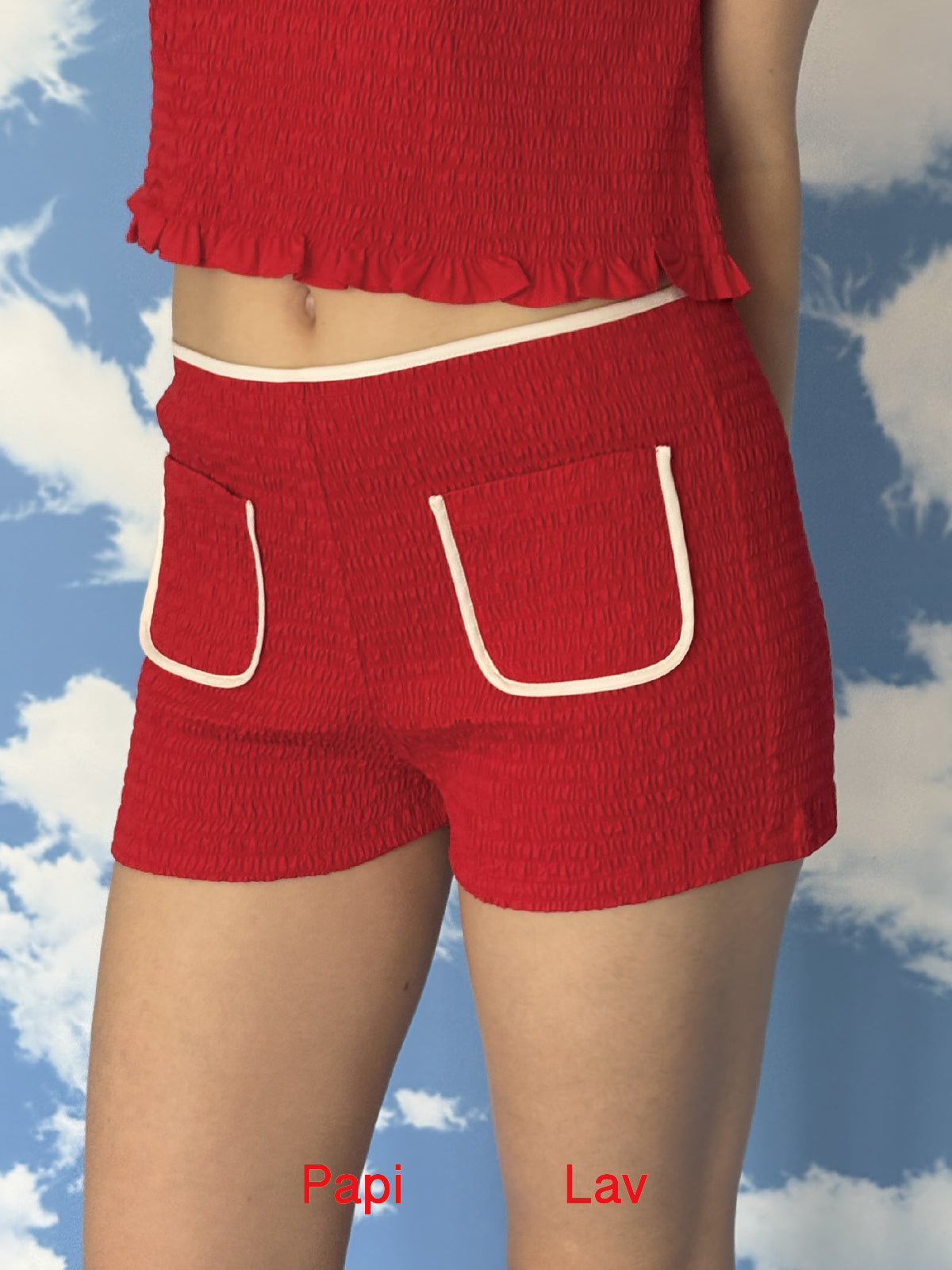 RED GRIGGLE SMOCK SHORT