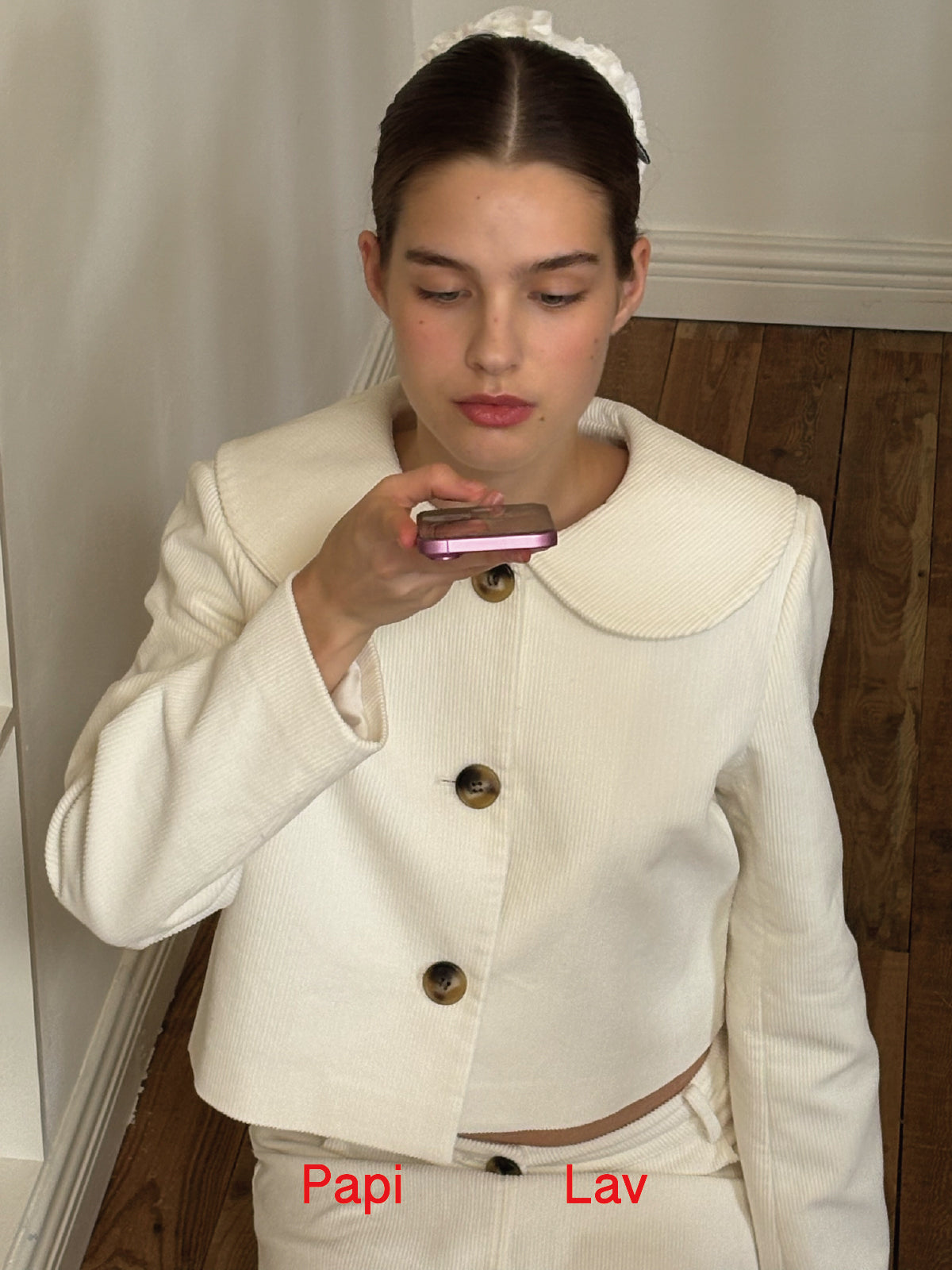 CREAM PHOEBE JACKET AND SKIRT