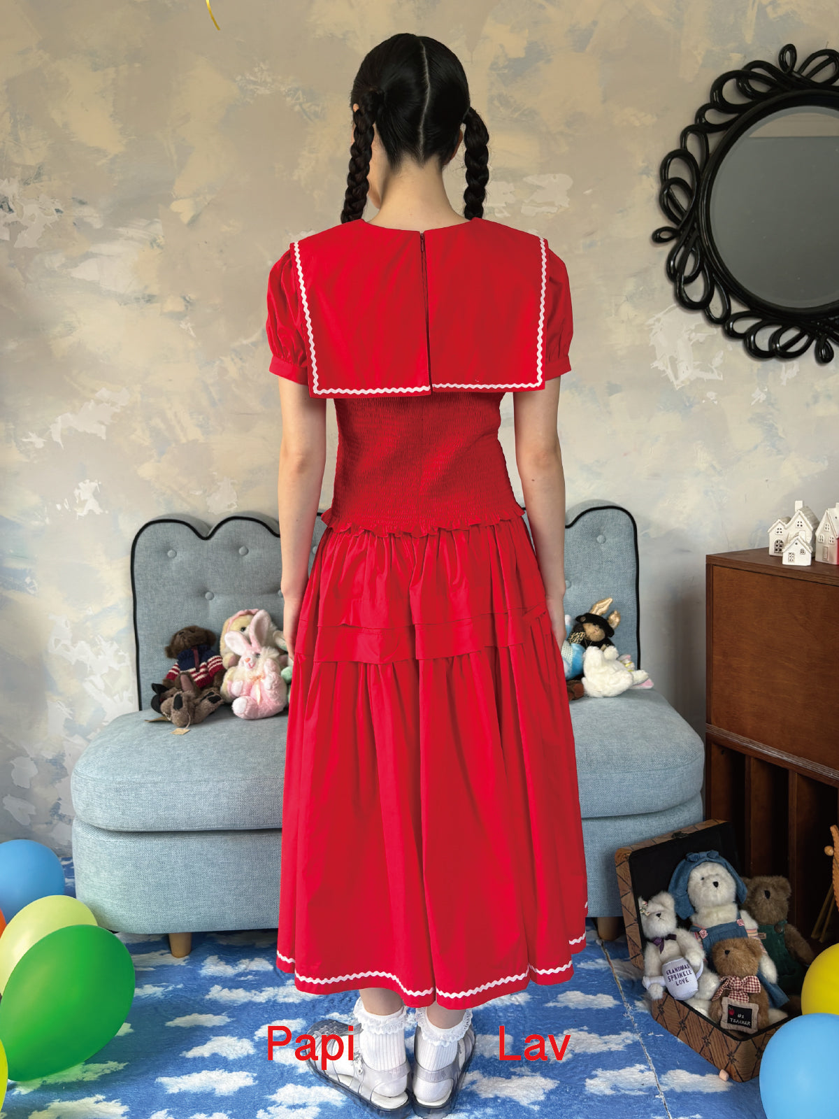 RED ELLIE SKIRT