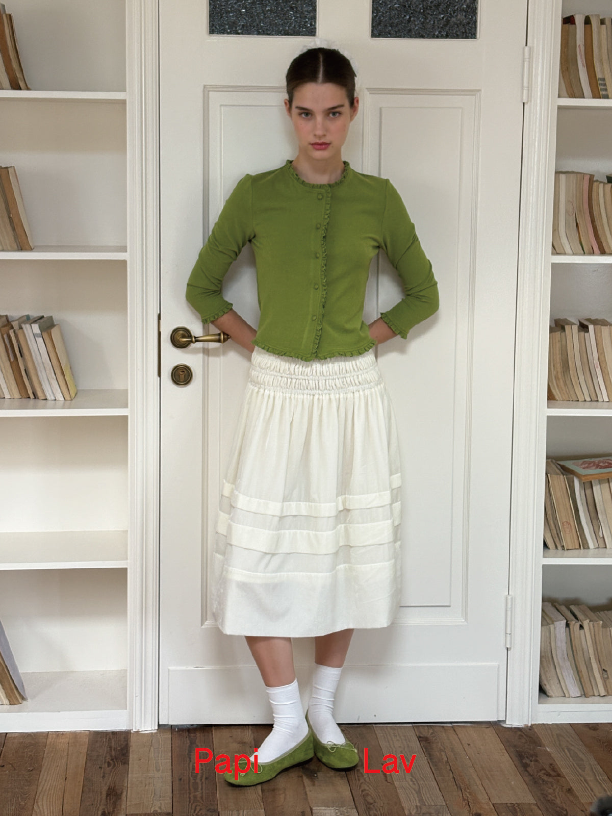 IVORY EMMA MIDI SKIRT