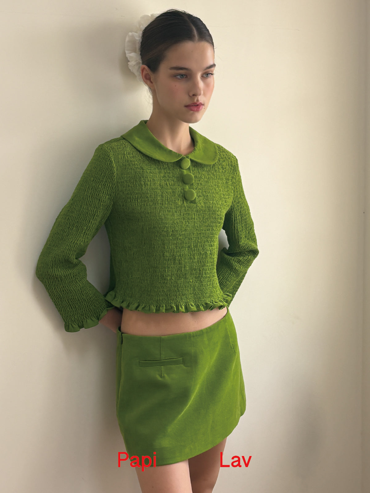 GREEN MAGGIE MINI SKIRT
