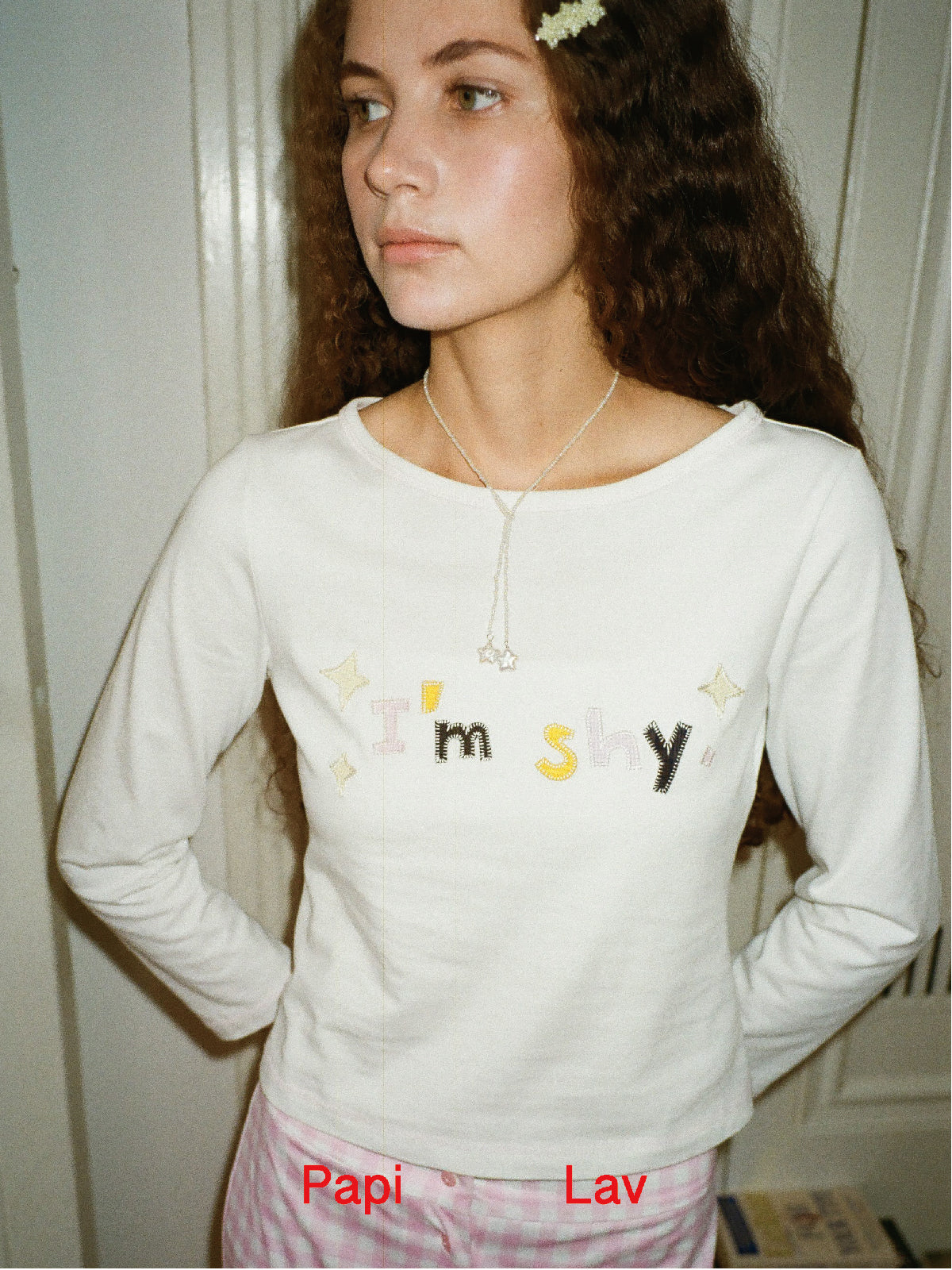 I'M SHY PATCHWORK LONGSLEEVE T-SHIRT