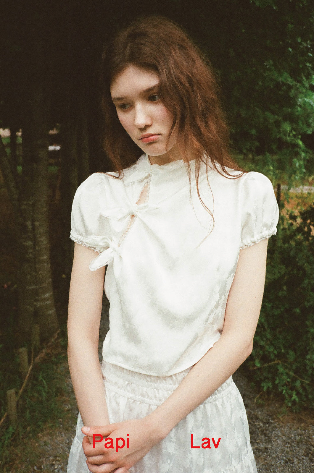 WHITE JACQUARD AMBER TOP