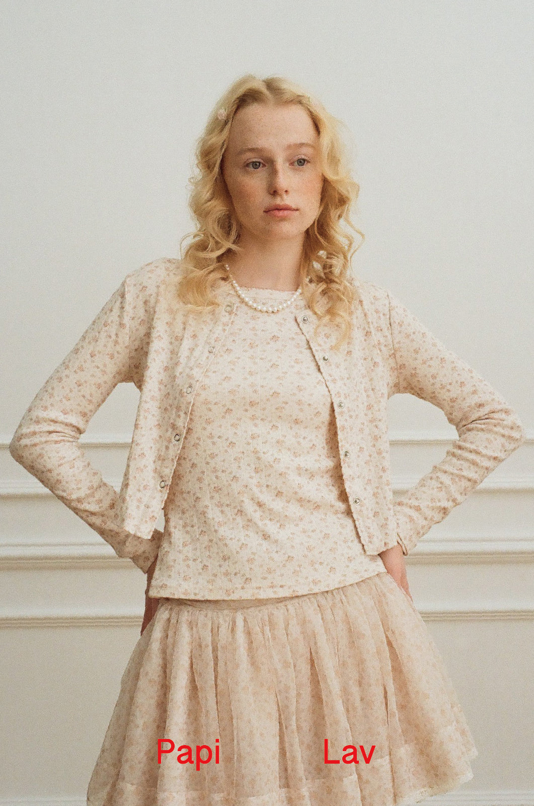 BEIGE FLORAL PRINT HOMEBODY TOP