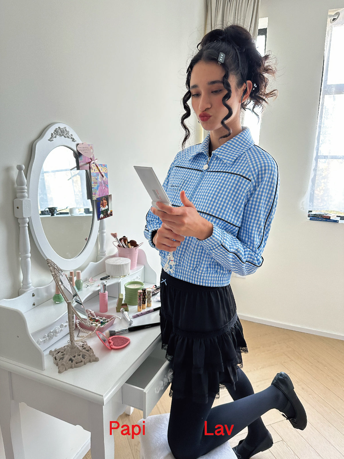 BLUE GINGHAM NEO JACKET