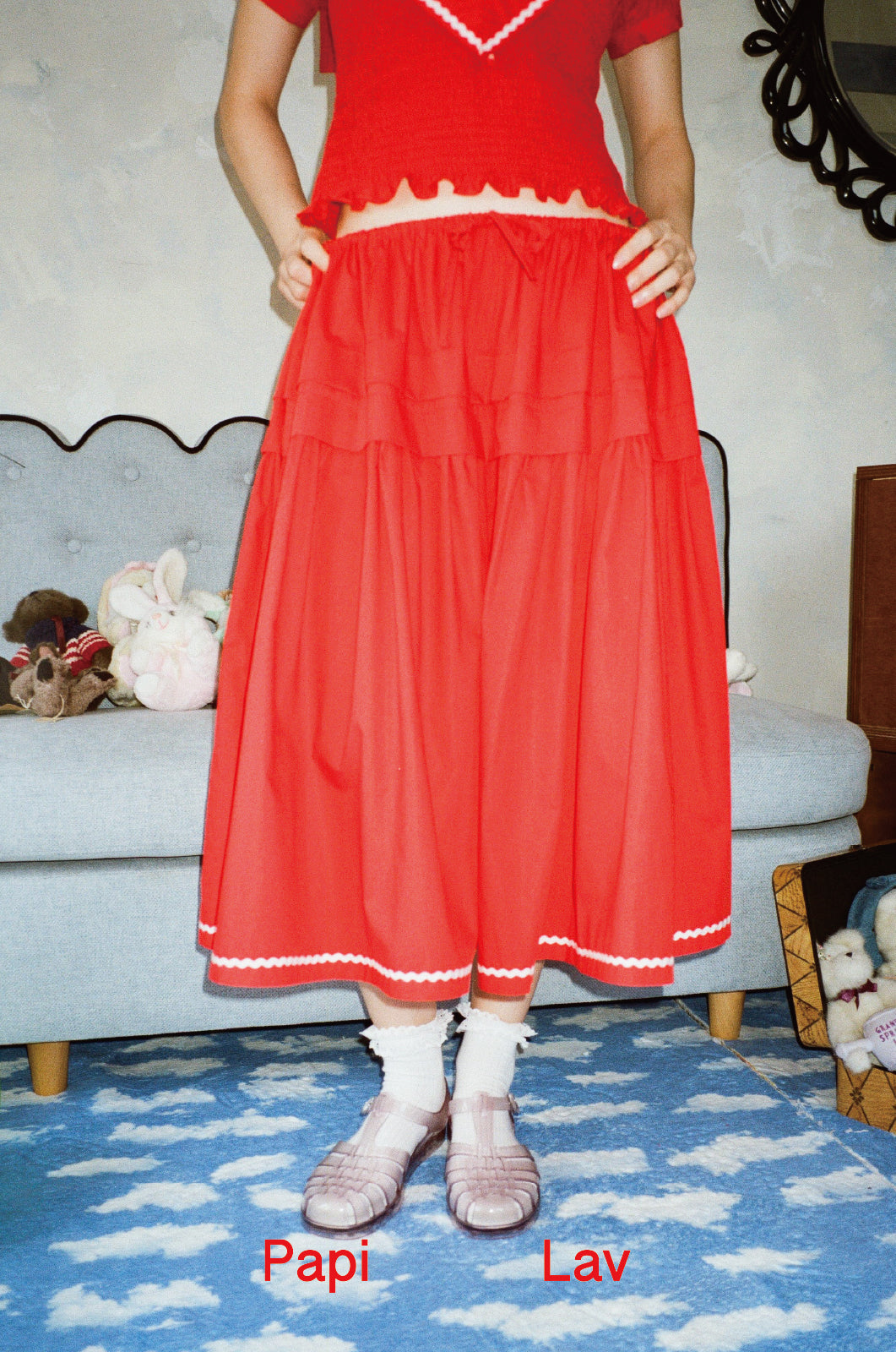 RED ELLIE SKIRT
