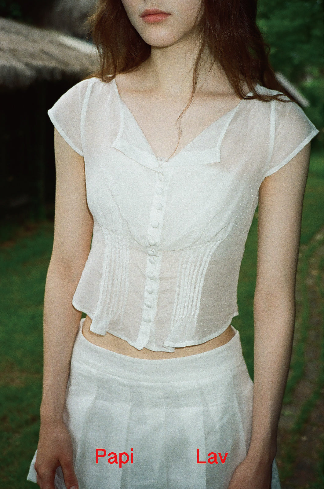 WHITE POLKA DOT ANGEL TOP