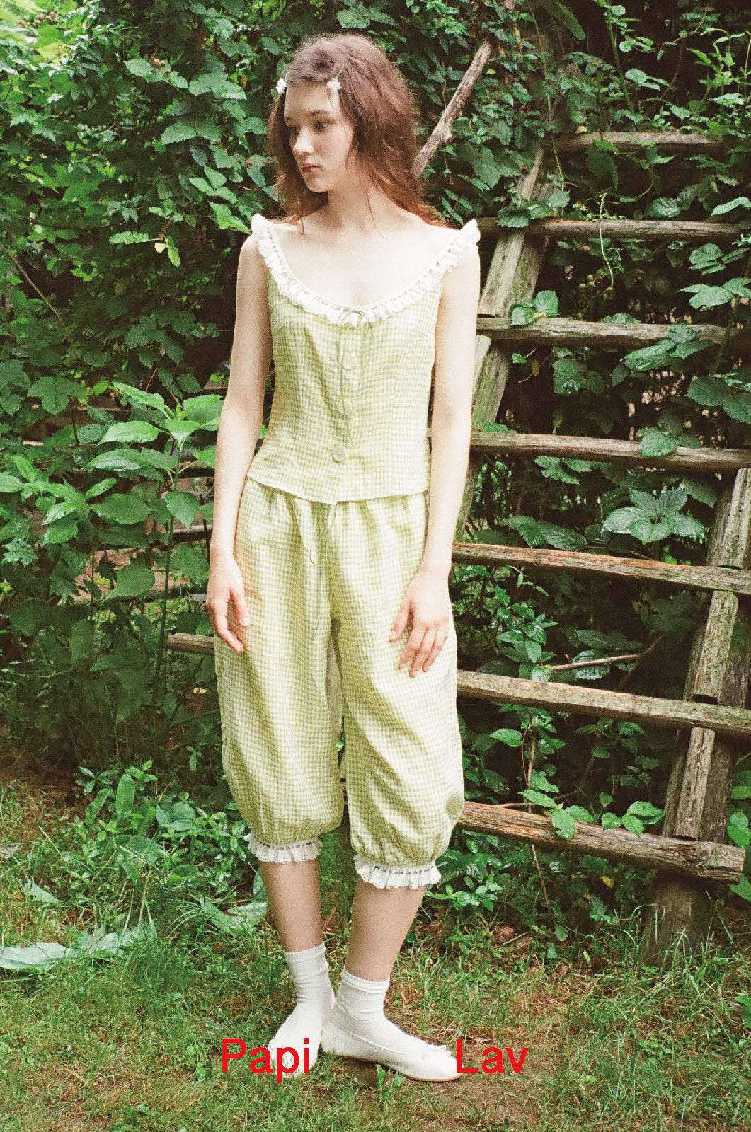 GREEN GINGHAM SET
