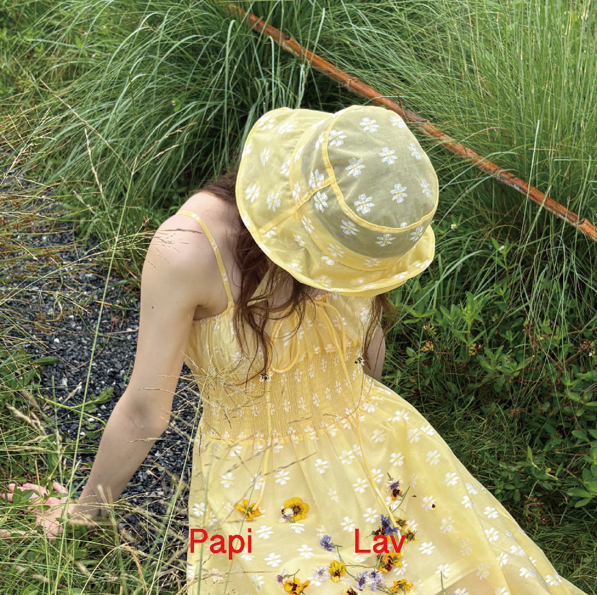 YELLOW JACQUARD SUGAR-FREE BUCKET HAT