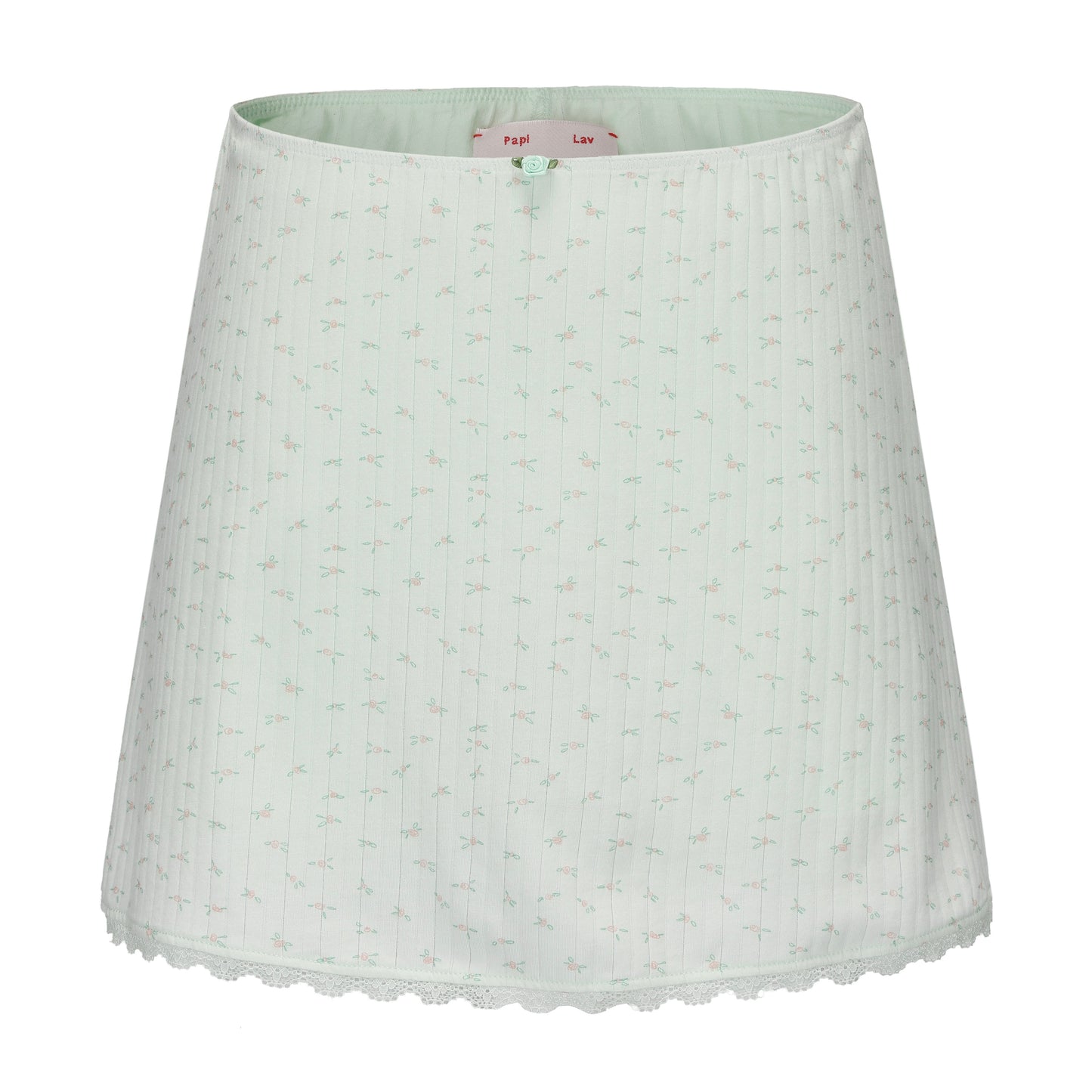 GREEN FLORAL PRINT CHATTER-BOX SKIRT
