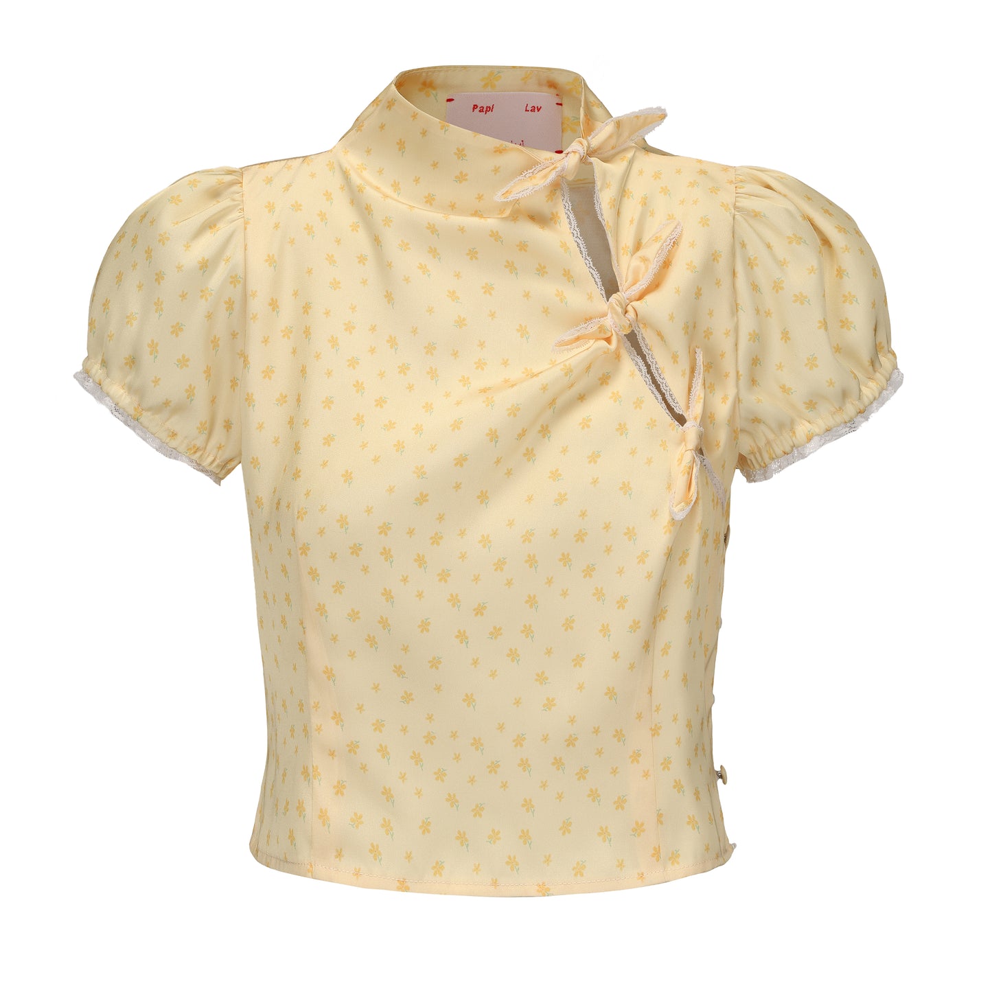 YELLOW FLORAL PRINT AMBER TOP
