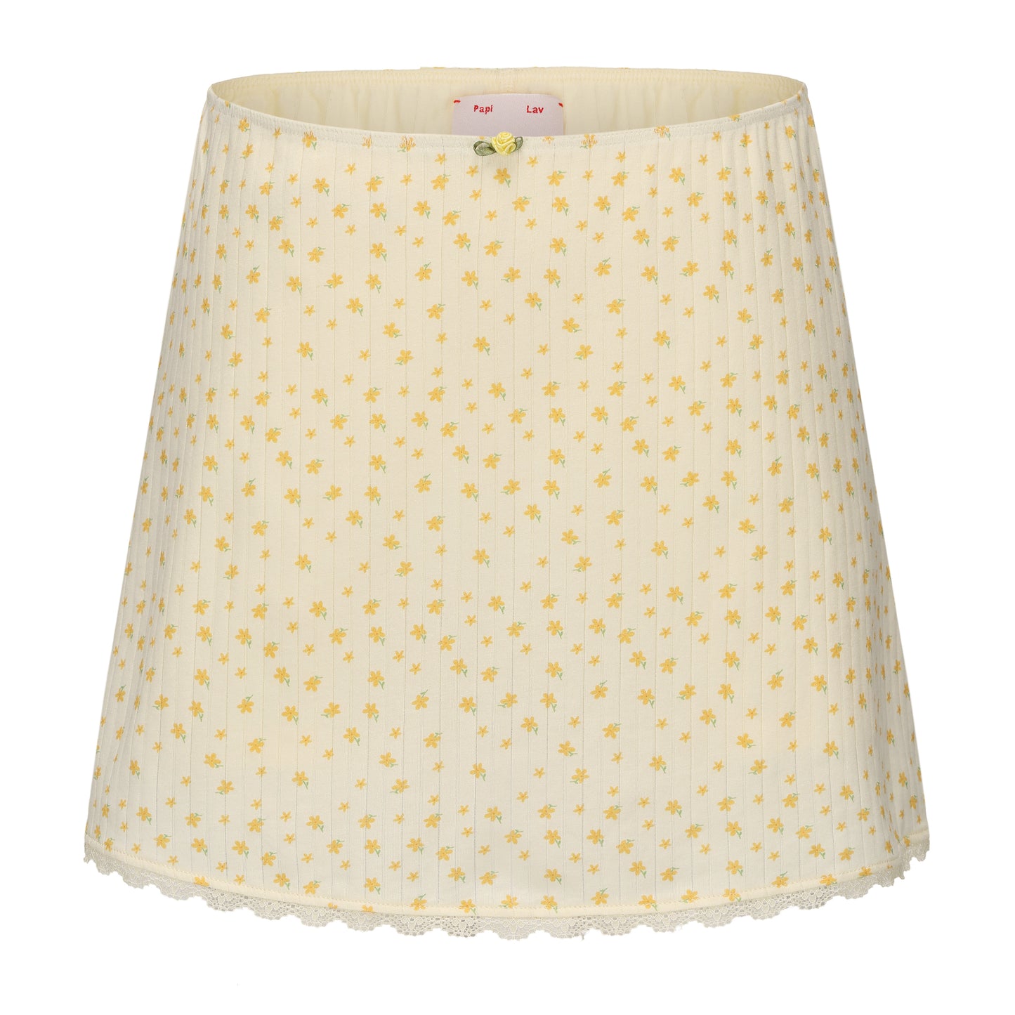 YELLOW FLORAL PRINT CHATTER-BOX SKIRT