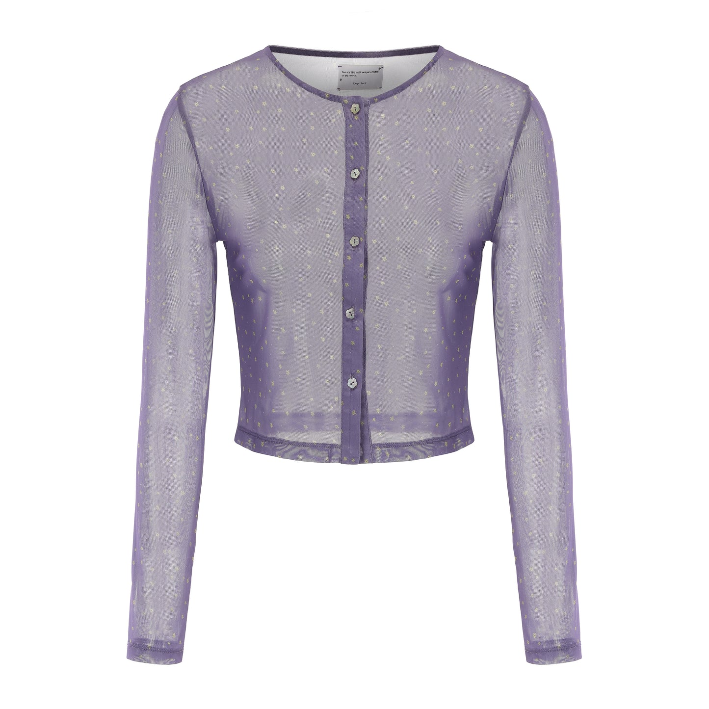 PURPLE STAR PRINT SHYNESS CARDIGAN