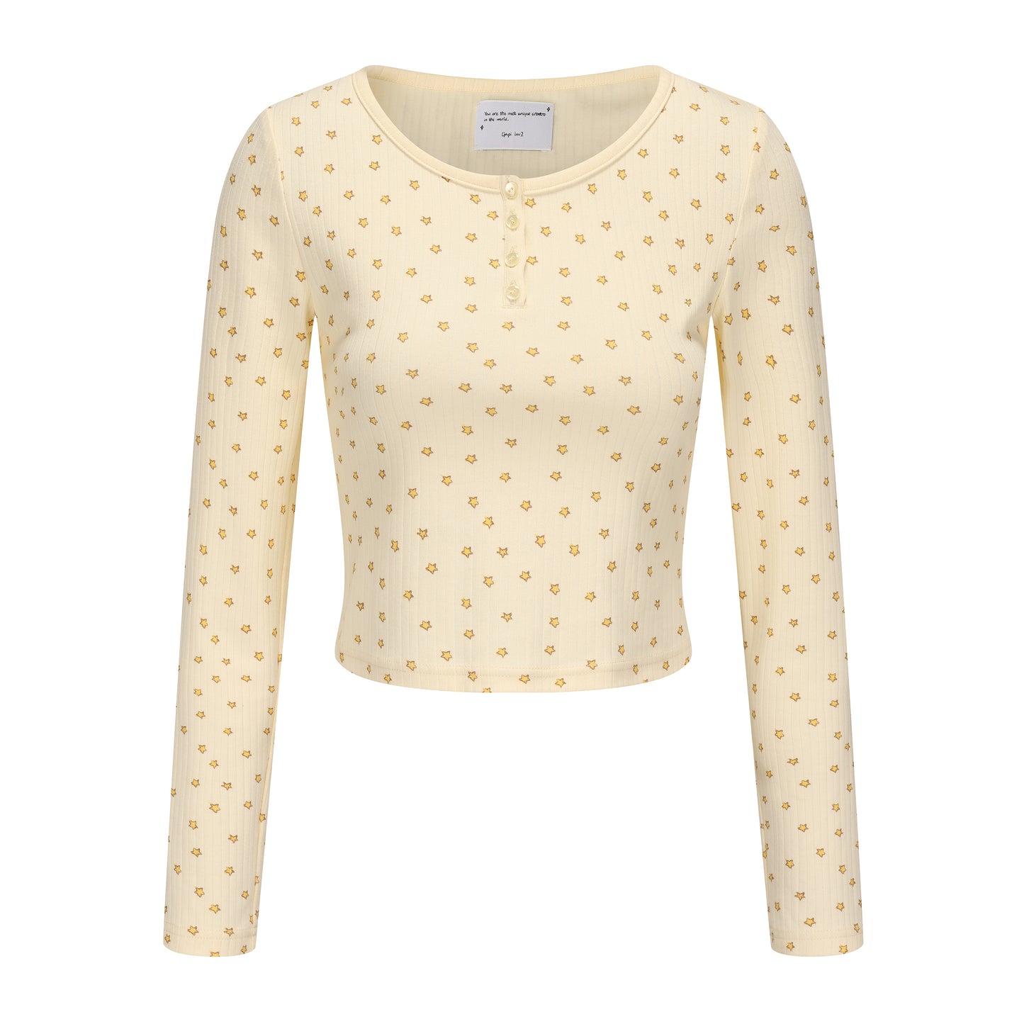 YELLOW STAR PRINT BOOKWORM LONG SLEEVE TOP