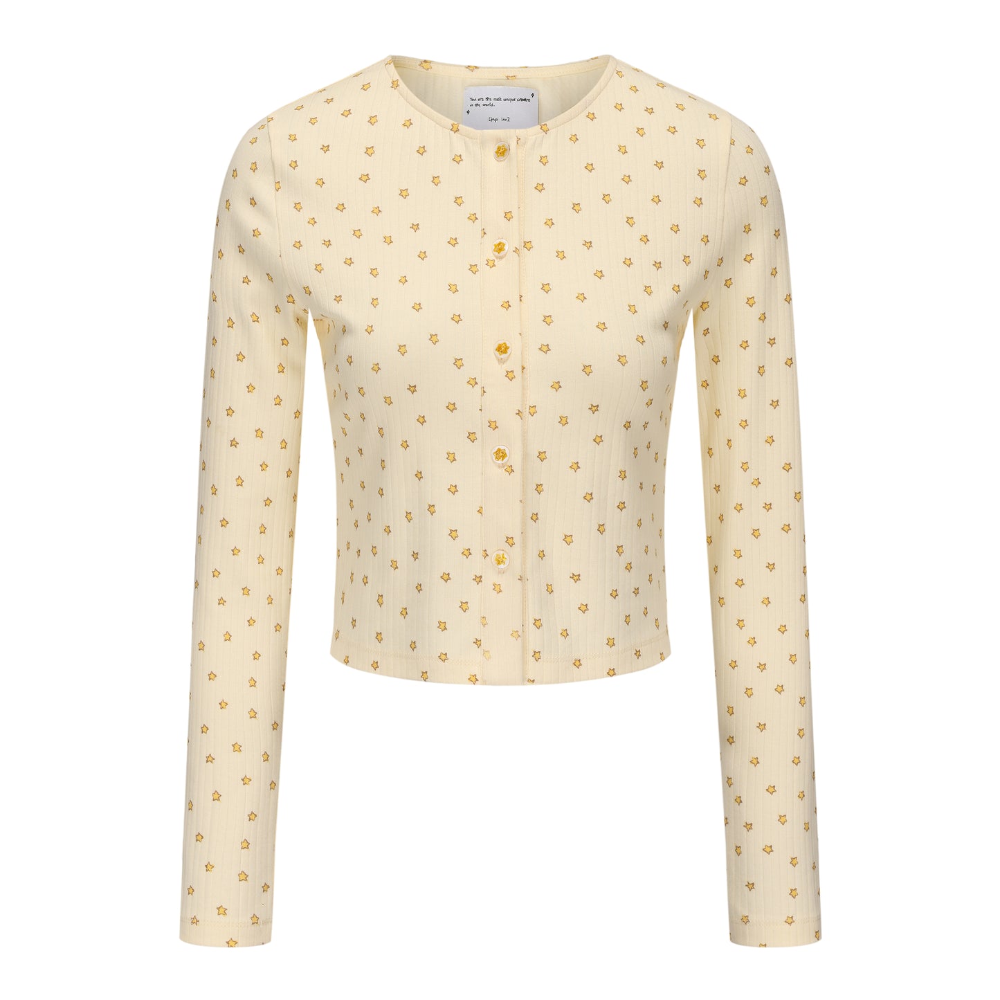 YELLOW STAR PRINT SHYNESS CARDIGAN