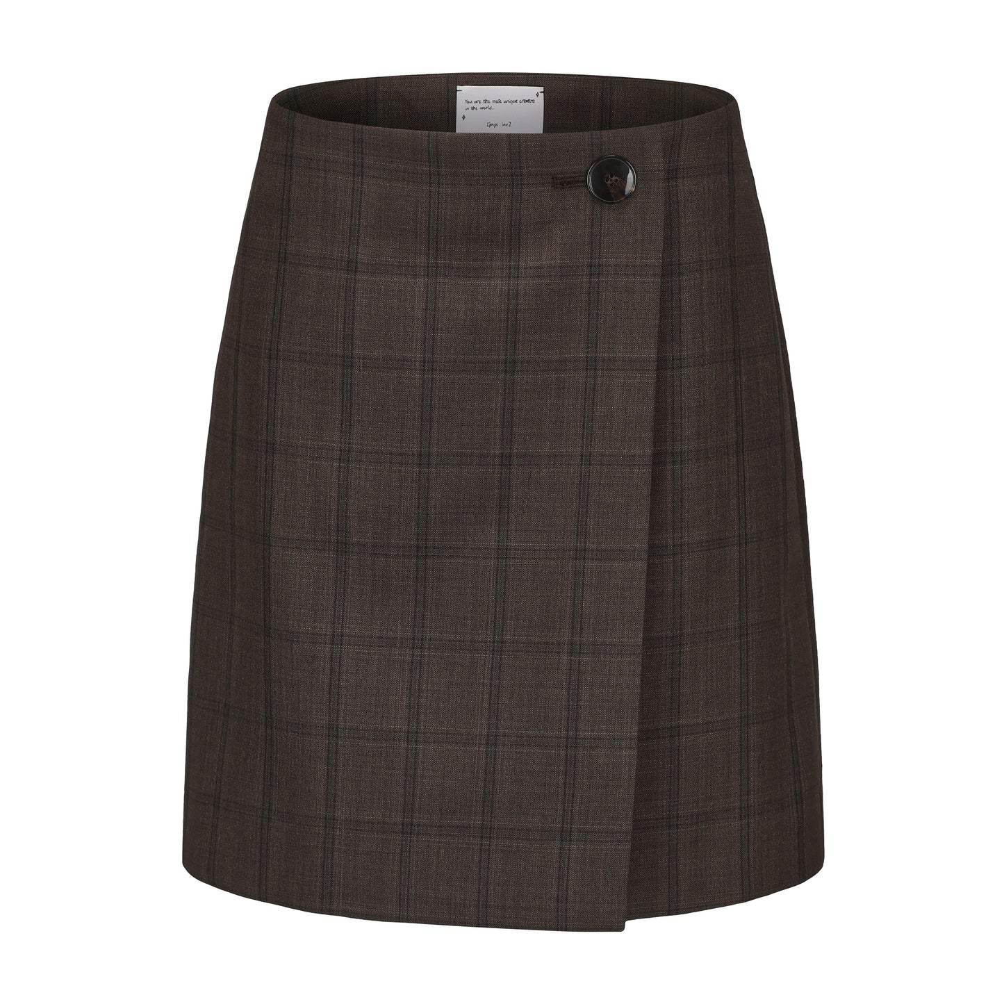 BROWN CHECK FEELING-SAFE SKIRT