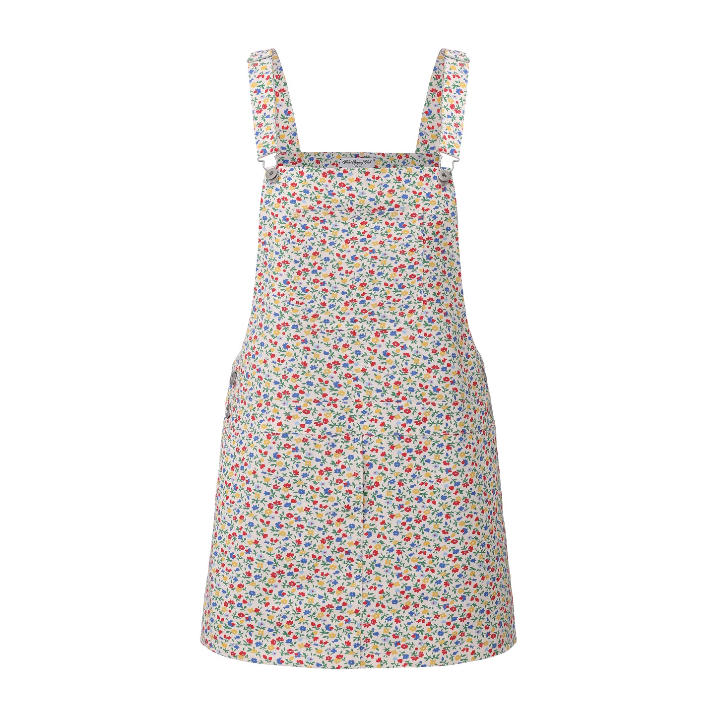 FLORAL PRINT ZONE-OUT DUNGAREE DRESS