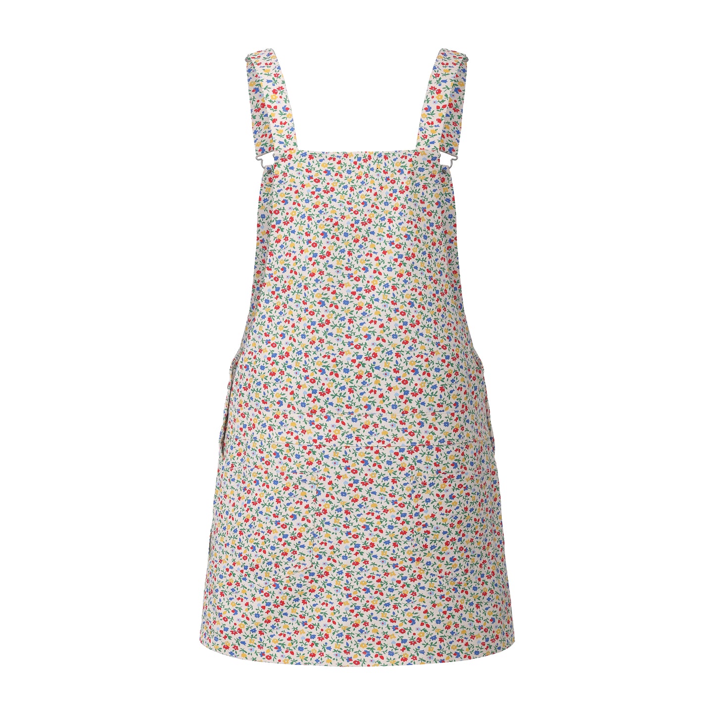 FLORAL PRINT ZONE-OUT DUNGAREE DRESS