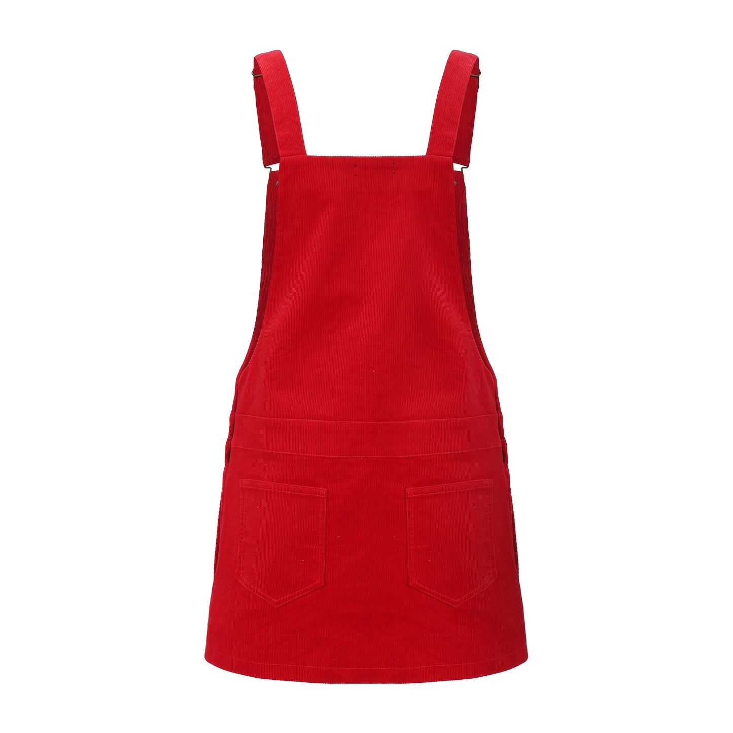 RED ZONE-OUT DUNGAREE DRESS