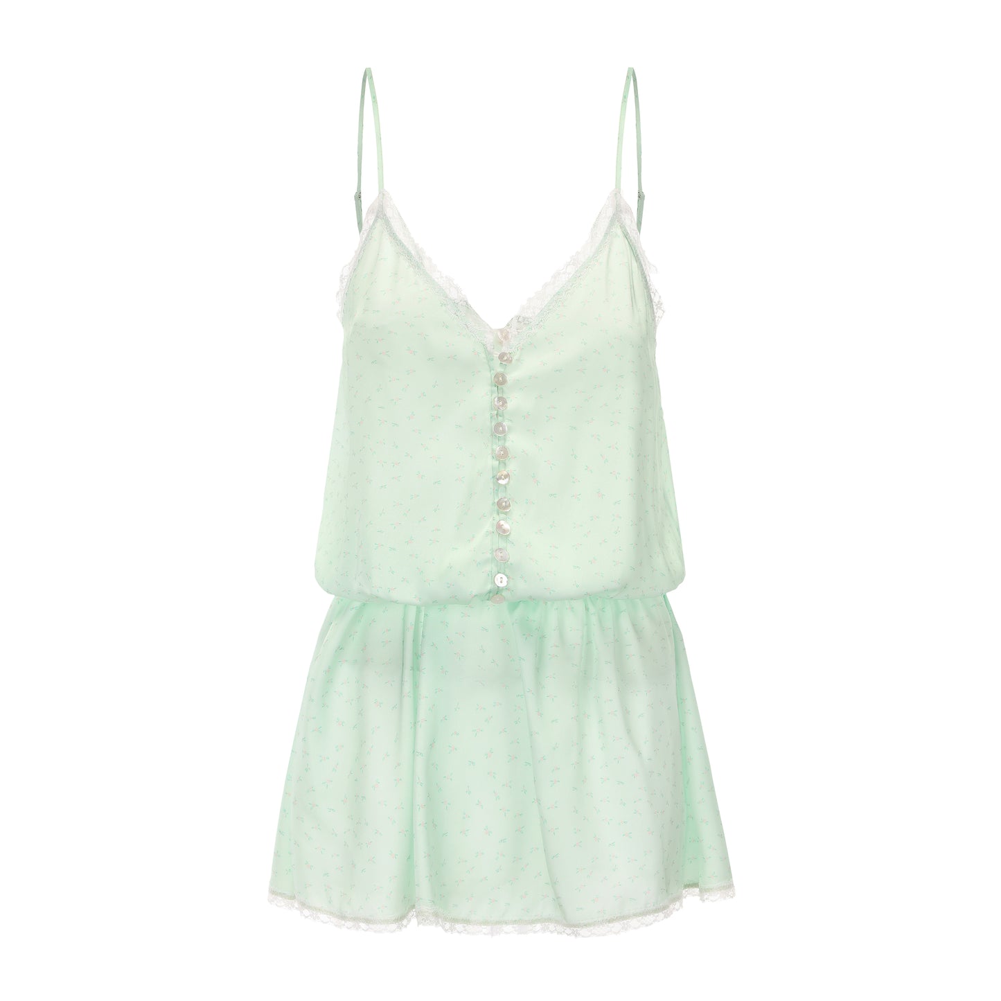 GREEN FLORAL PRINT FIZZLING DRESS