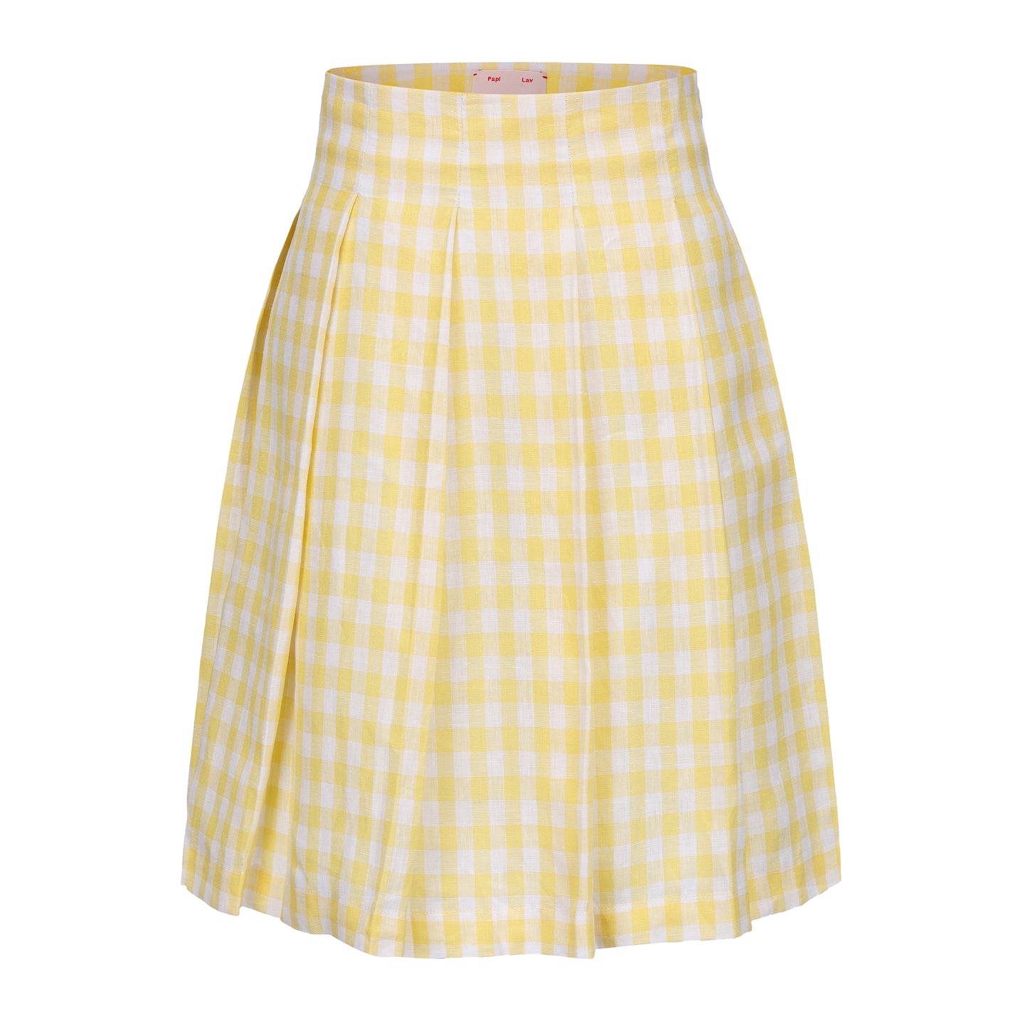 YELLOW GINGHAM NINI PLEATED SKIRT