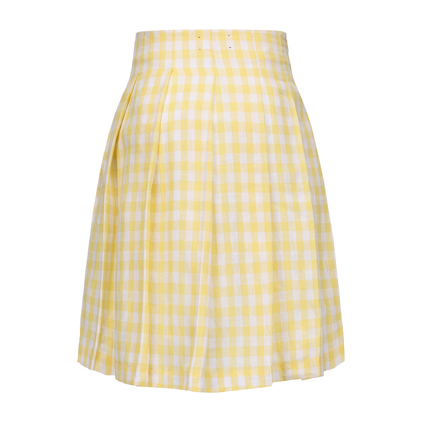 YELLOW GINGHAM NINI PLEATED SKIRT
