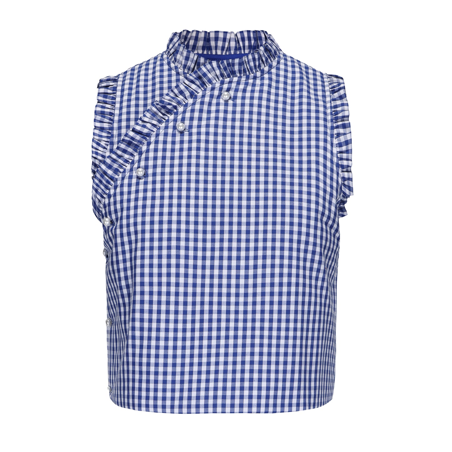 BLUE GINGHAM NAINAI VEST