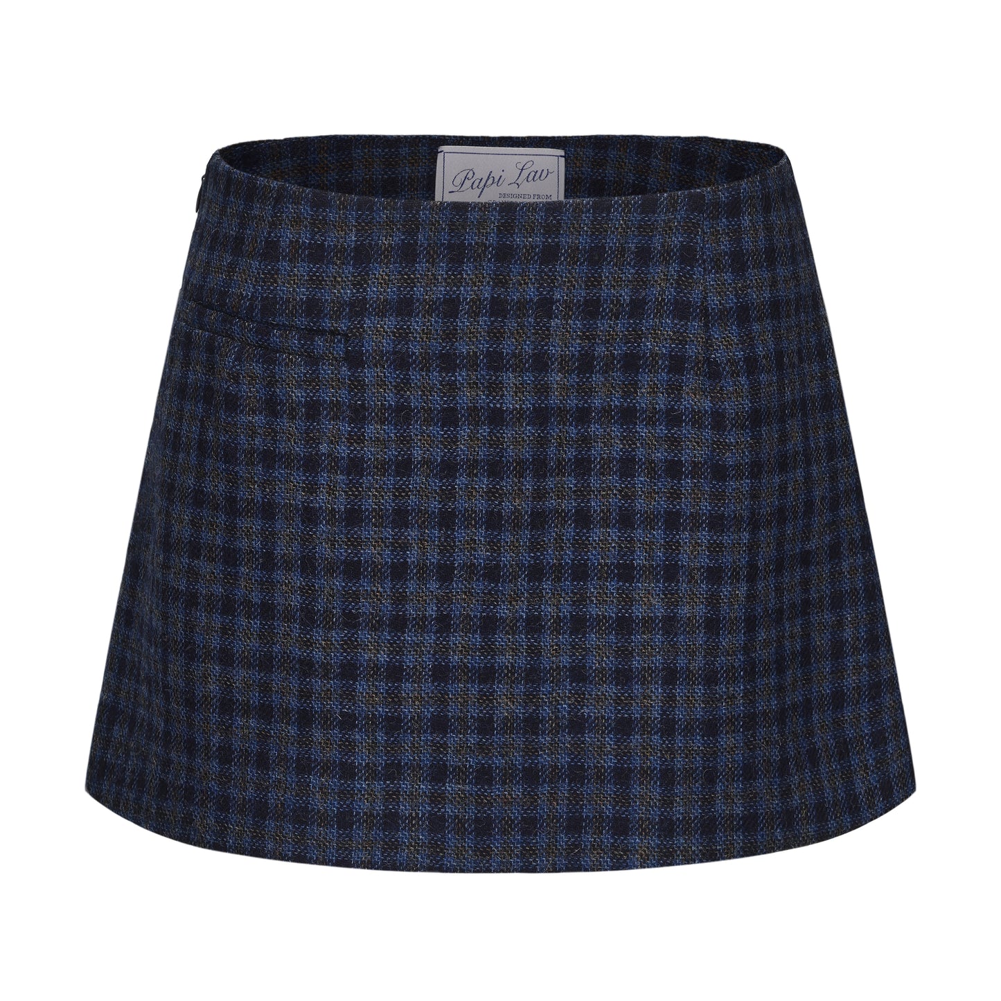 BLUE CHECK HAPPY MINI SKIRT