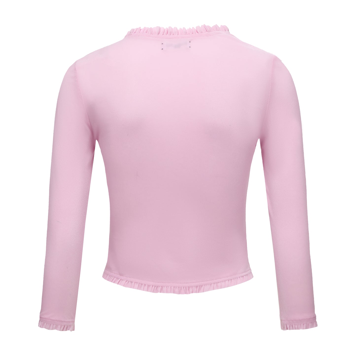 PINK FAKE READING RUFFLE CARDIGAN AND SKIRT