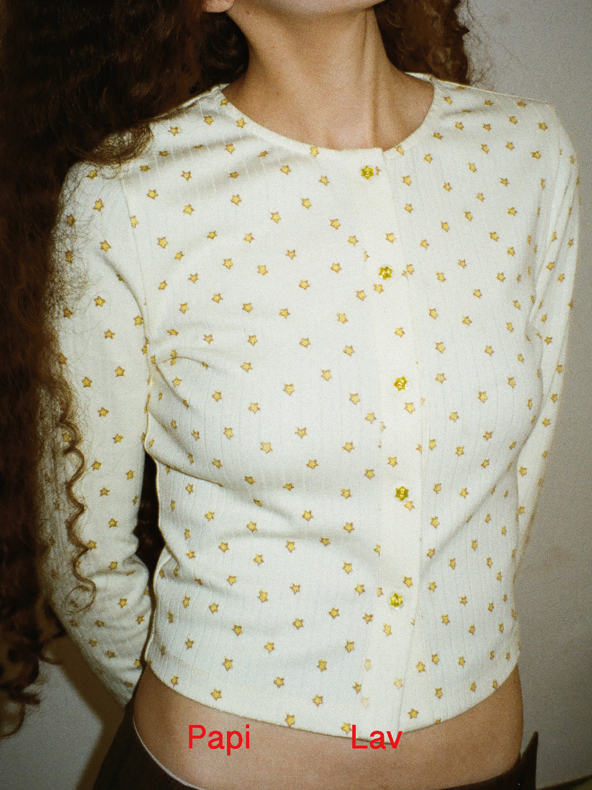 YELLOW STAR PRINT SHYNESS CARDIGAN