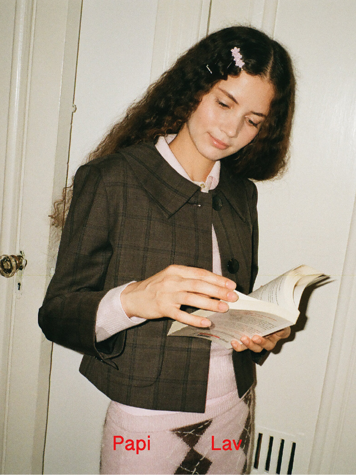 BROWN CHECK JULIE BLAZER