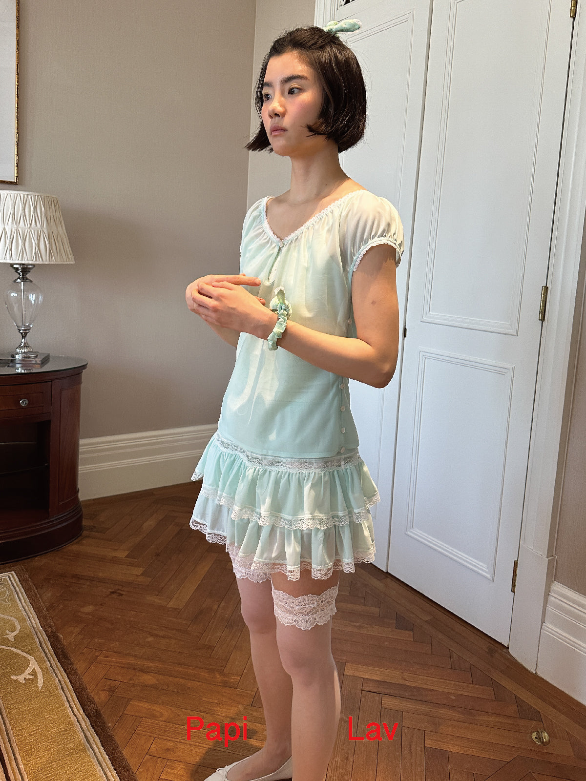 MINT GREEN BLUSHY TOP
