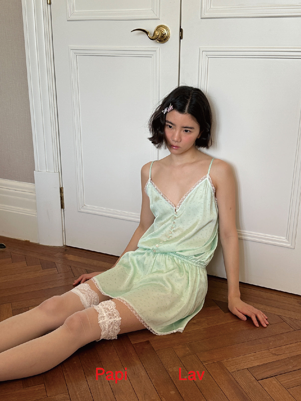 GREEN FLORAL PRINT FIZZLING DRESS