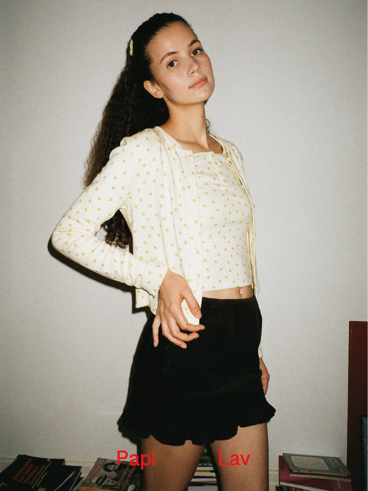YELLOW STAR PRINT BOOKWORM LONG SLEEVE TOP