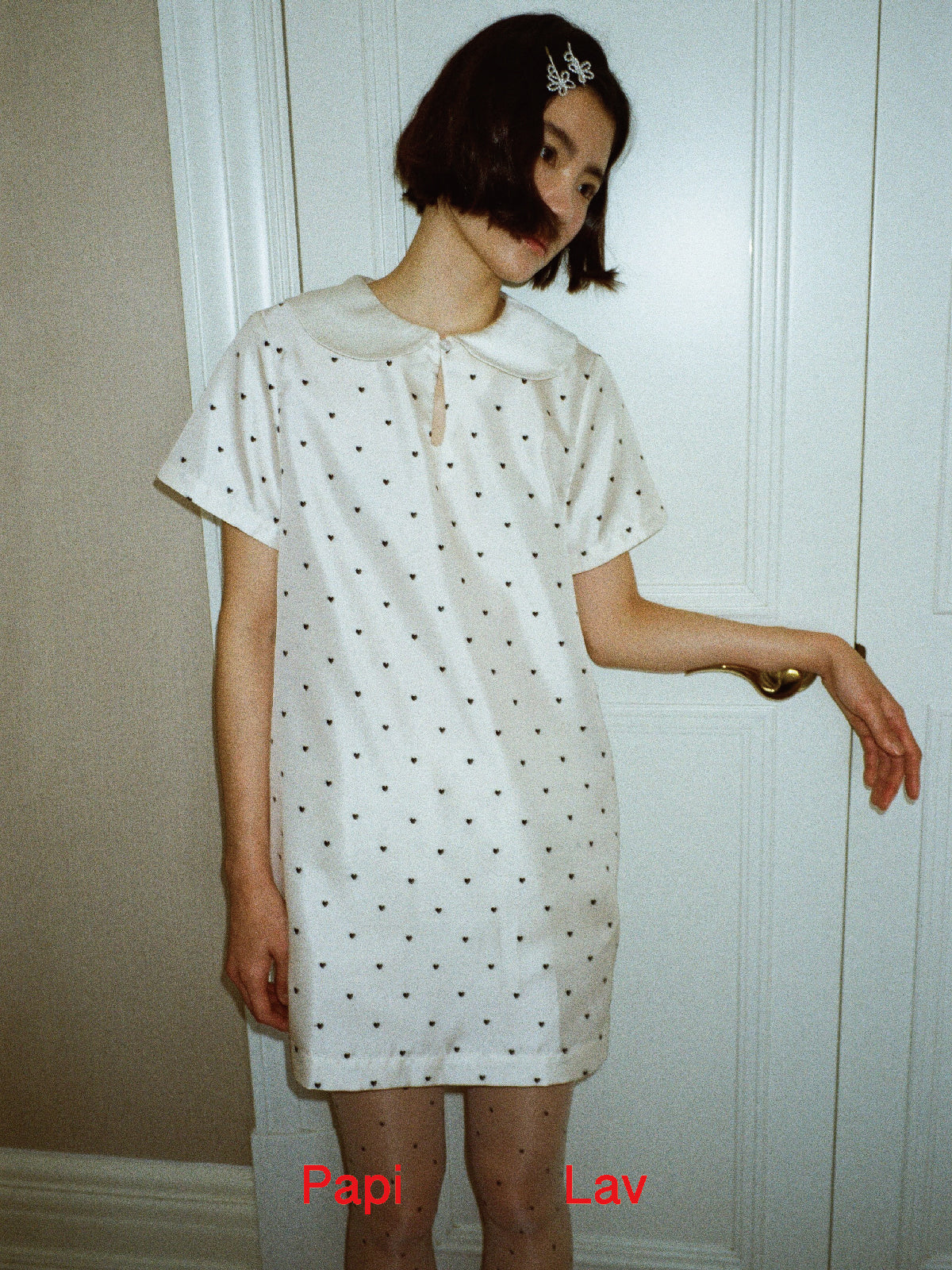 HEART POLKA DOT CRUSH SHIRT DRESS