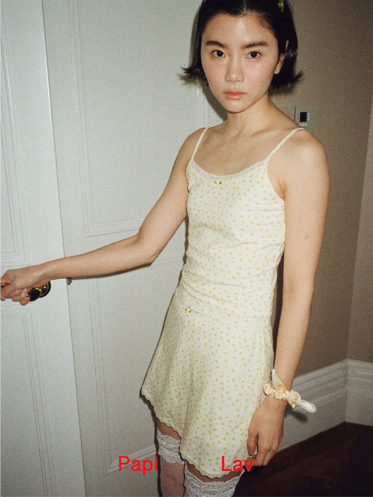YELLOW FLORAL PRINT CHATTER-BOX SKIRT