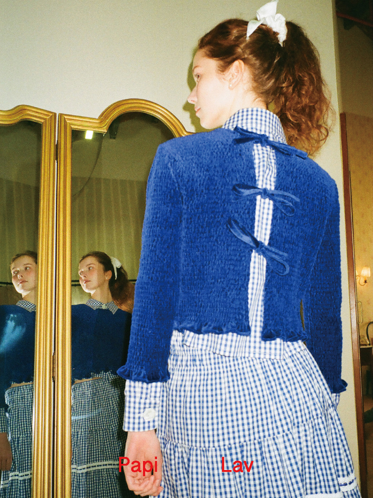 BLUE MONICA SMOCK TOP