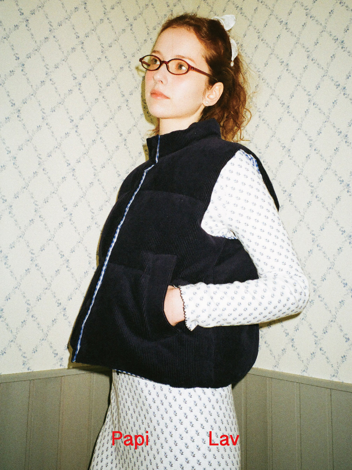 BLUE FLORAL PRINT OMA CARDIGAN