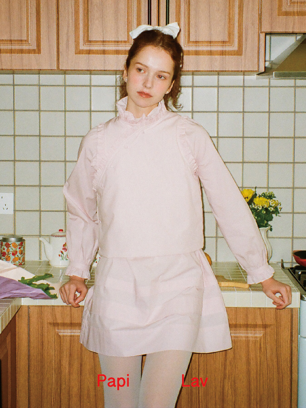 PINK GINGHAM PAW PAW DRESS